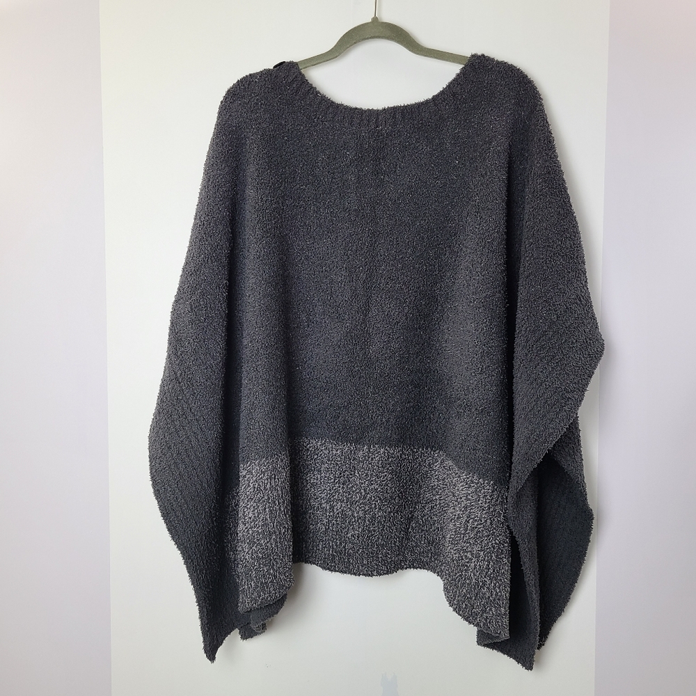 Barefoot Dreams charcoal gray boatneck Coastline cozy coastal NWT poncho, O/S